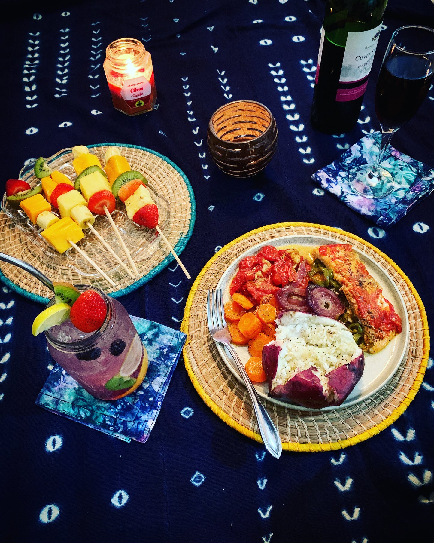 Raffia multi-colors table mats - Ellefoodie